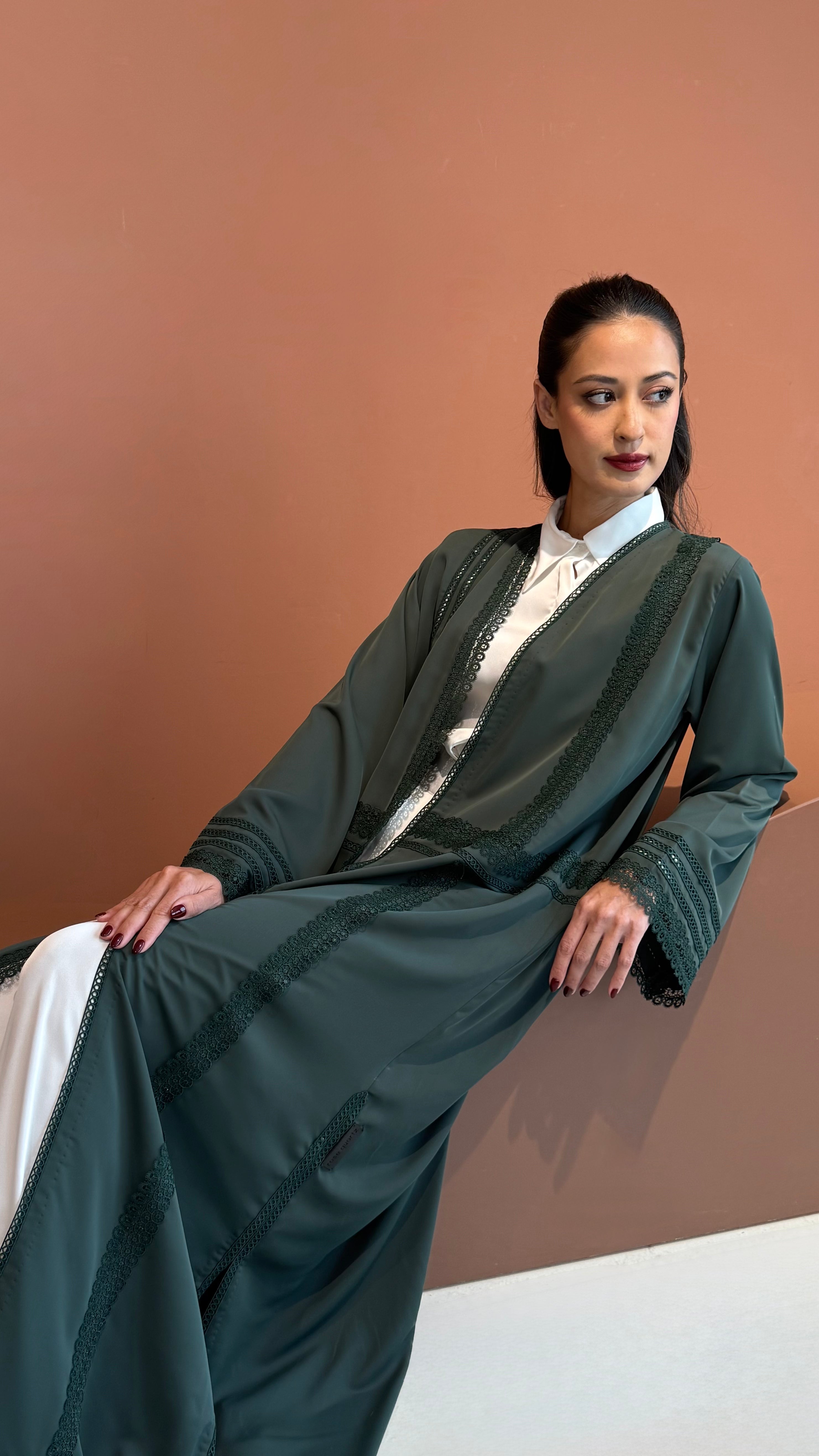 Moss sage abaya