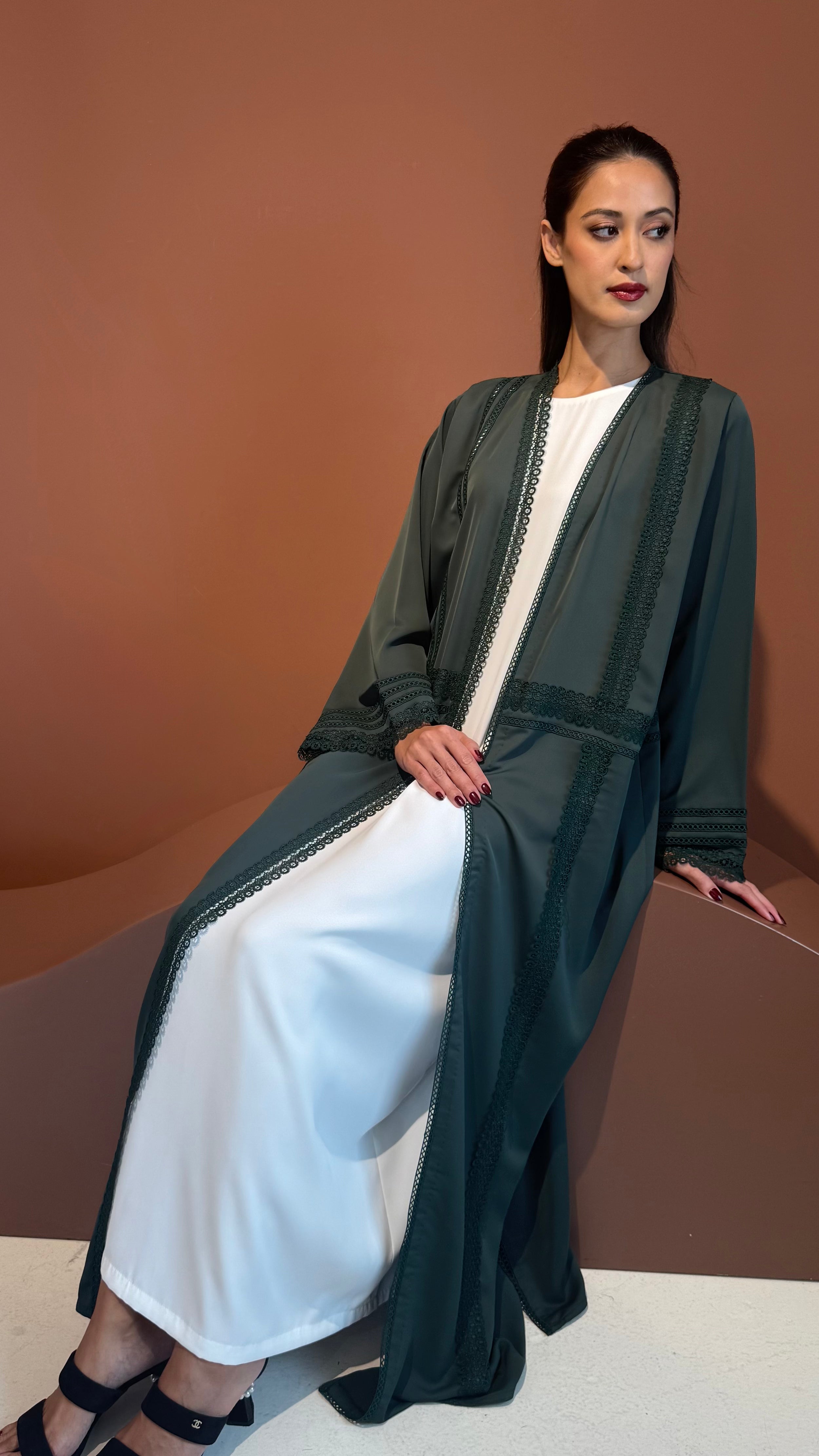 Moss sage abaya