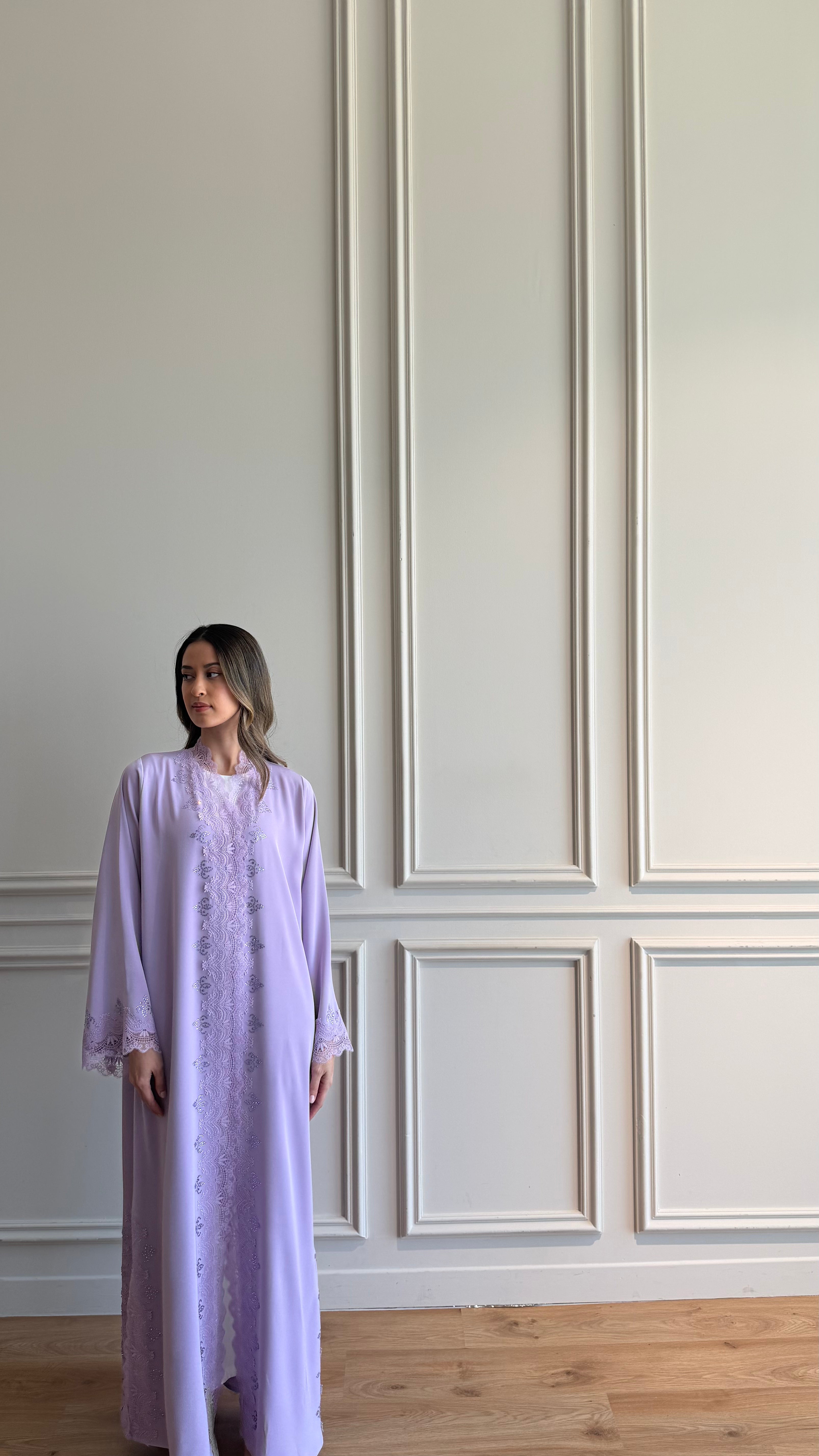 Lilac Crystal Abaya
