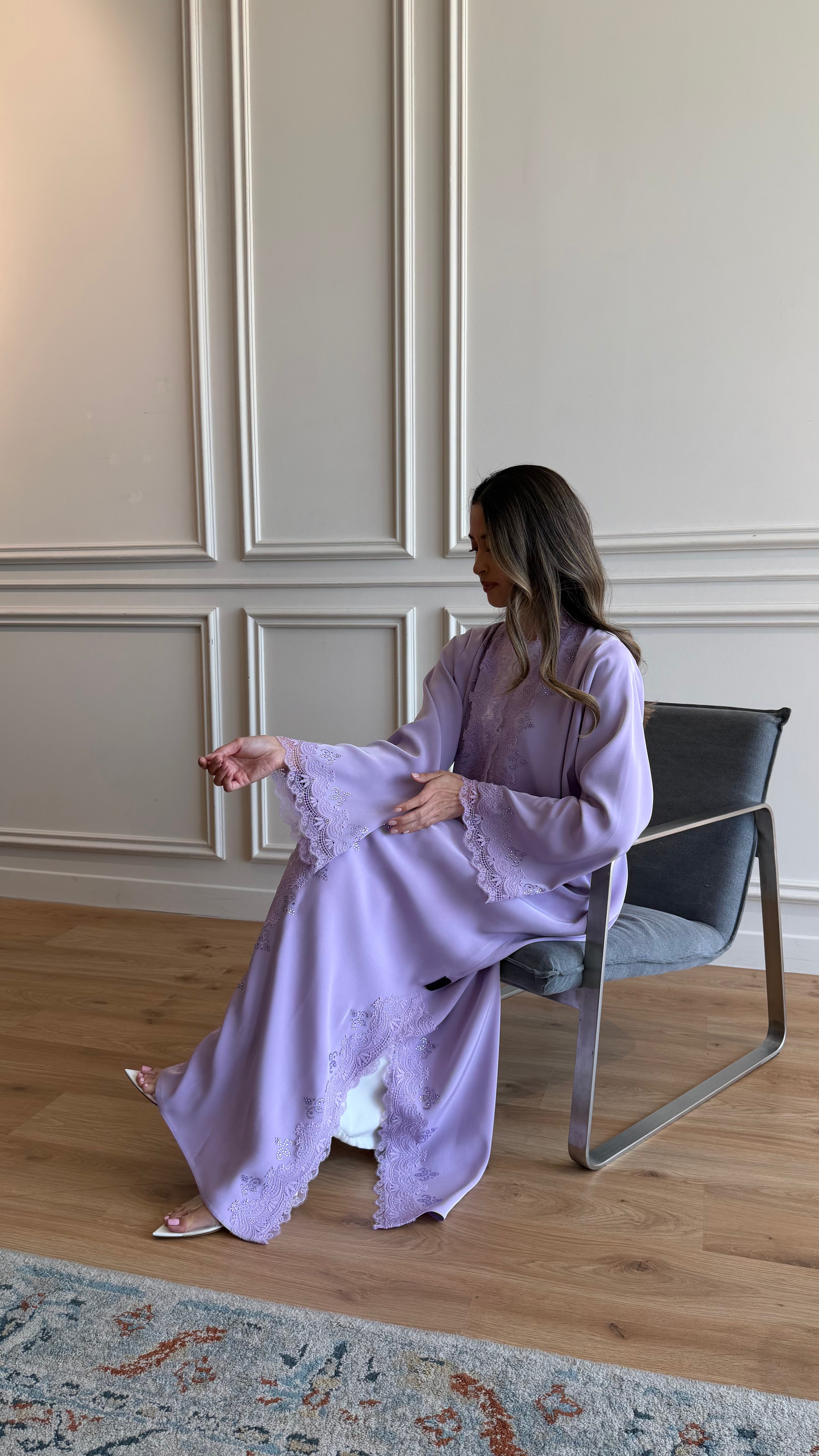 Lilac Crystal Abaya