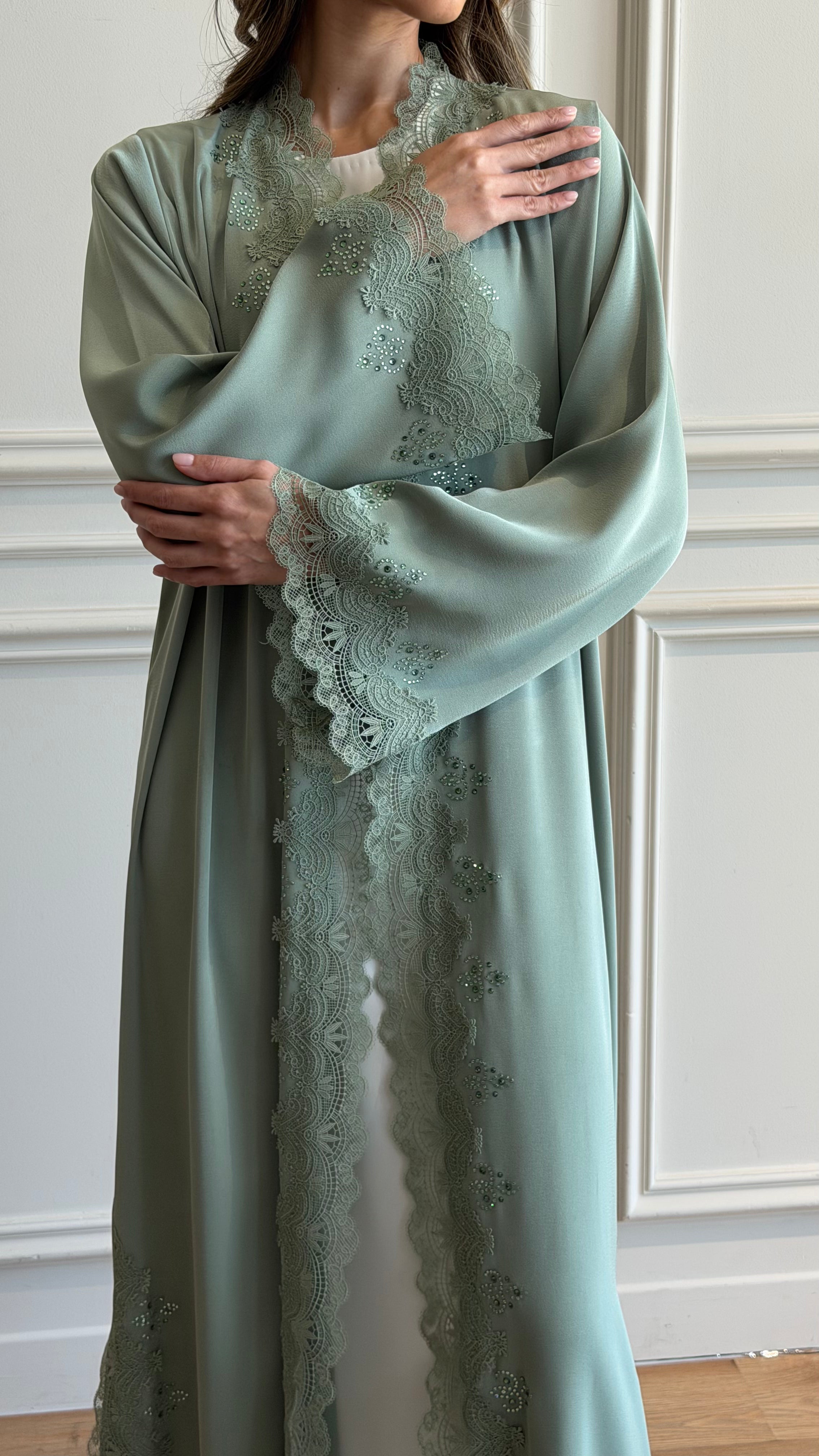 Green Crystal Abaya