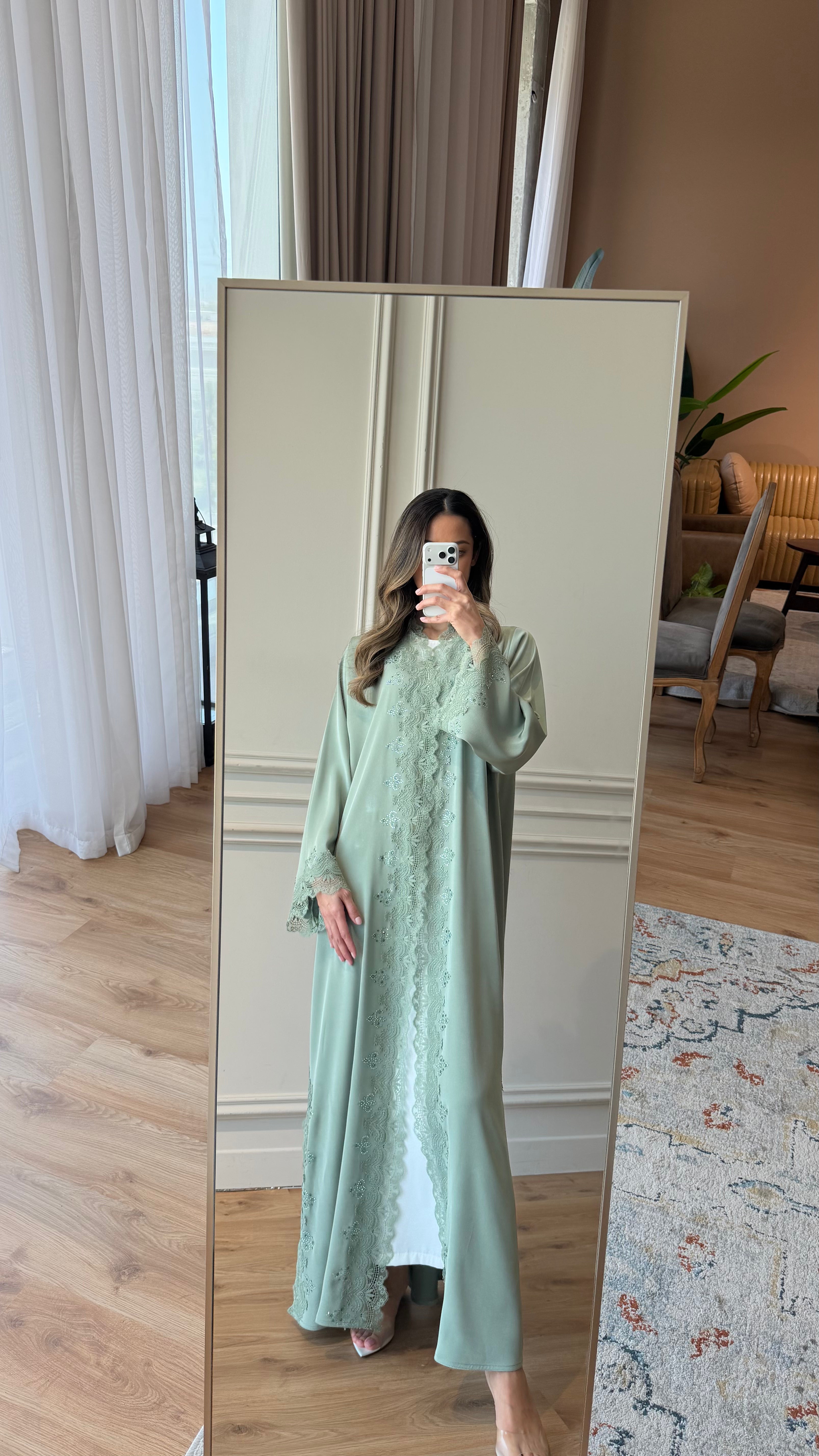 Green Crystal Abaya