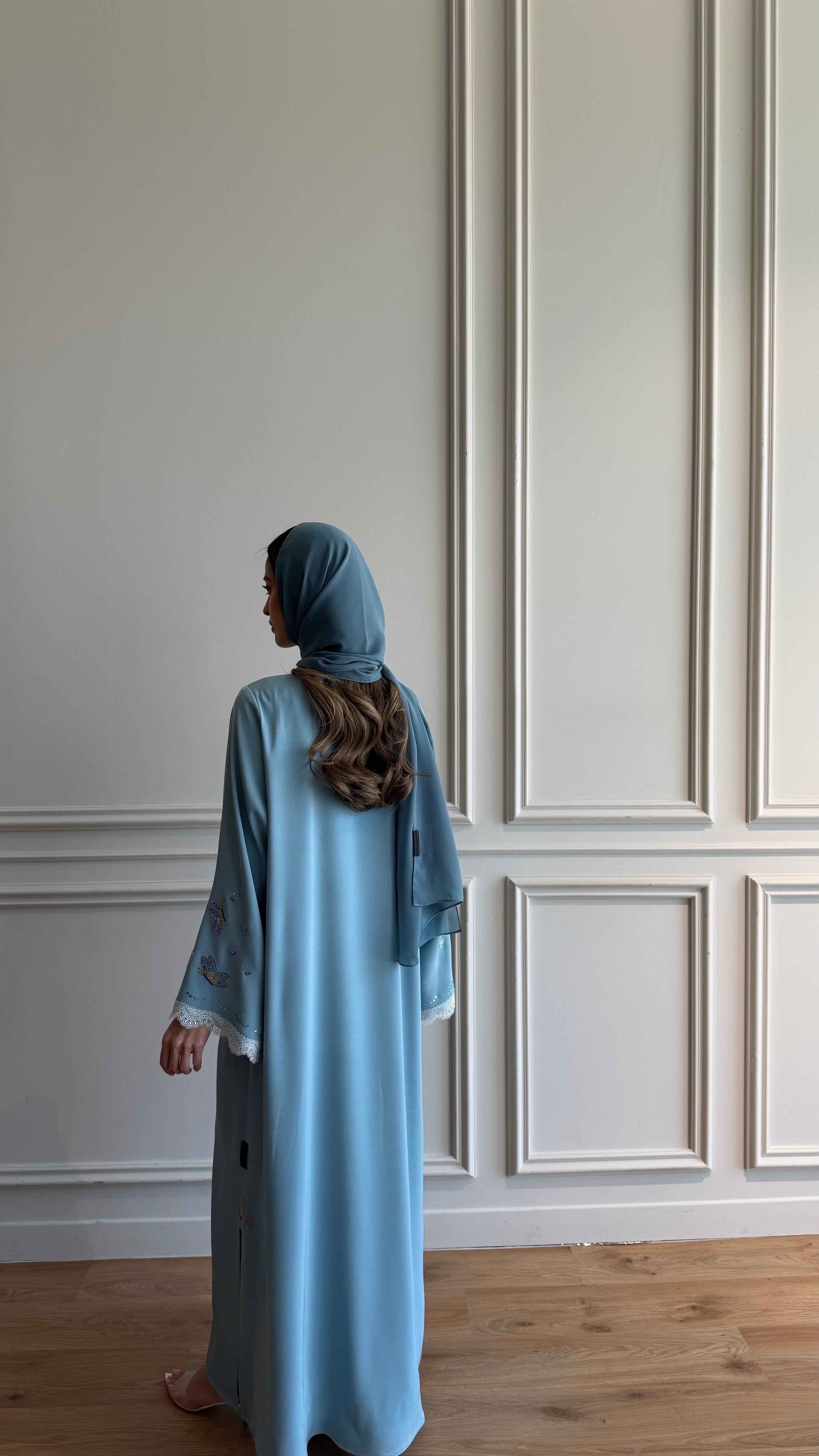 Blue Butterfly Abaya