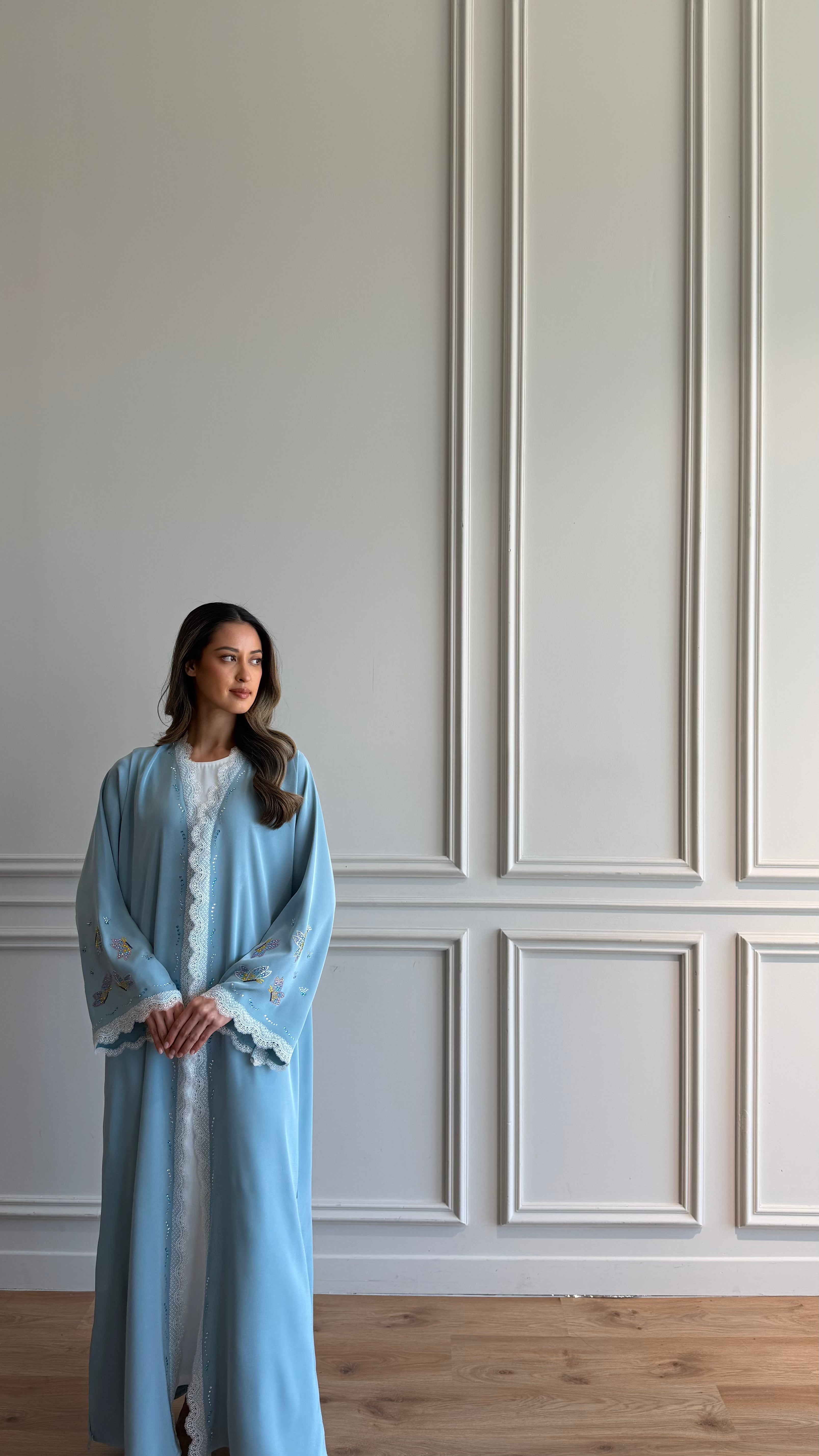 Blue Butterfly Abaya